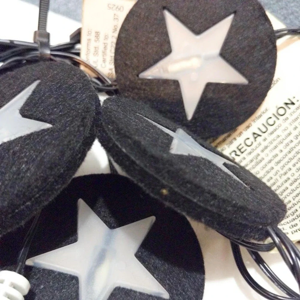 IKEA Kallt Star String Lights Black Felt Celestial Indoor Decor Works